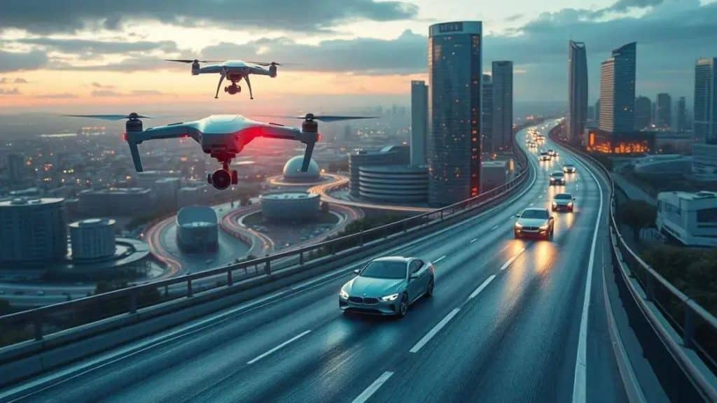 Transportation taxi concepts drones round out brain-assisted cars