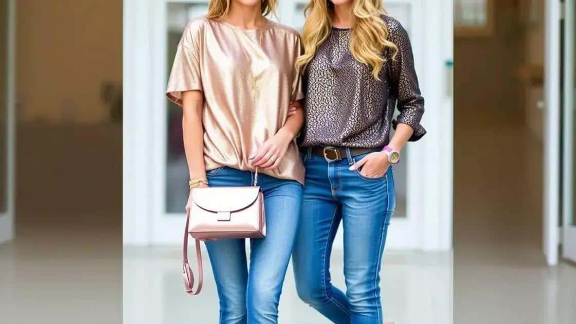 Pairing metallic fabrics with everyday clothing
