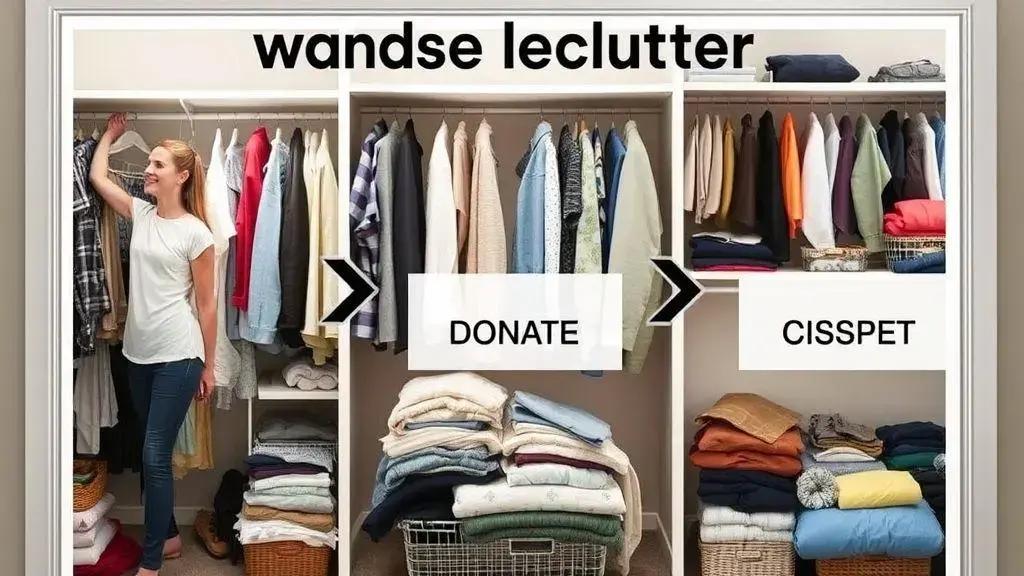 Step-by-step wardrobe decluttering process