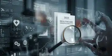 Illustration of the 2025 Healthcare Innovation Act's impact on MedTech R&D funding, showing digital health tools and financial charts.