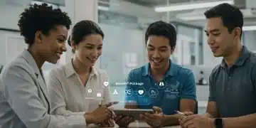 MedTech professionals reviewing 2026 employee benefits on a tablet