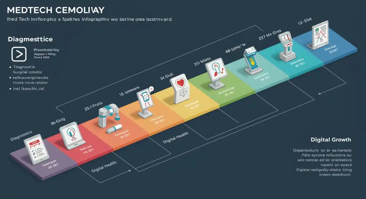 Infographic displaying diverse MedTech sectors and their projected growth rates
