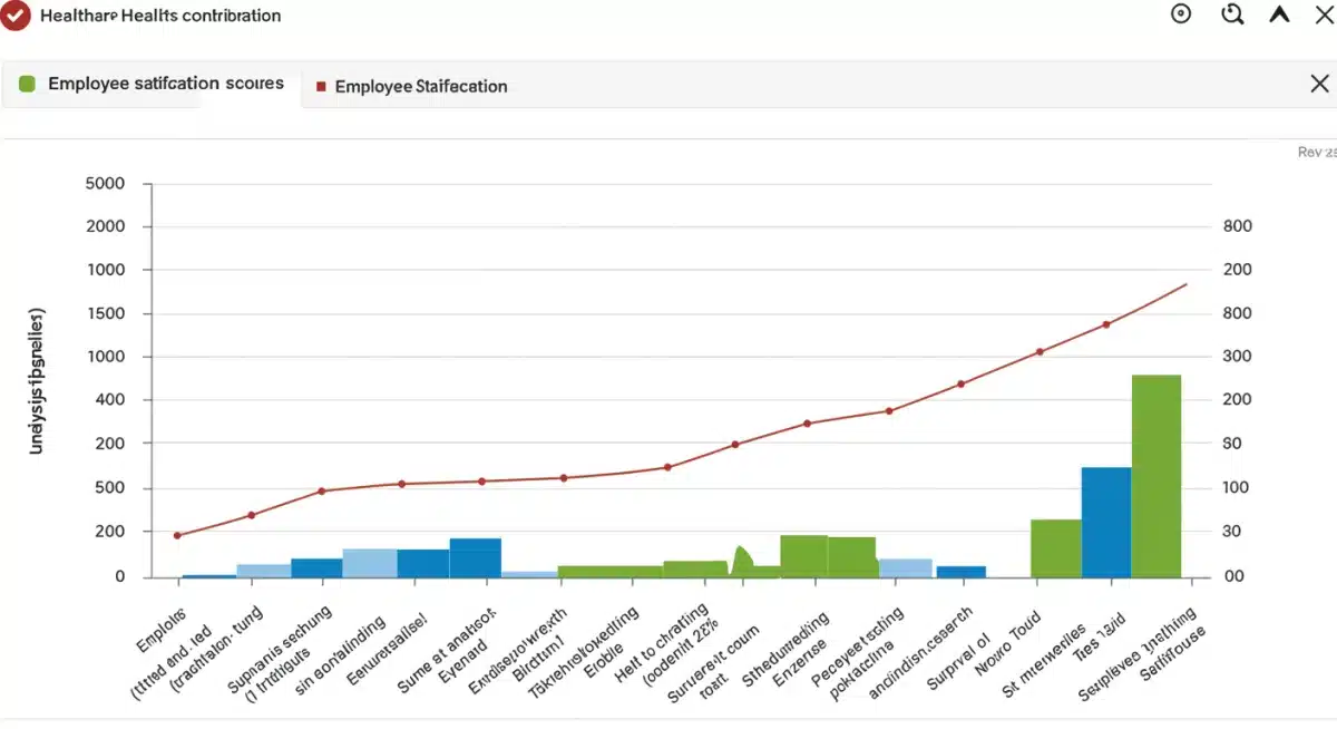 Digital dashboard showing employer contributions vs. employee ROI metrics