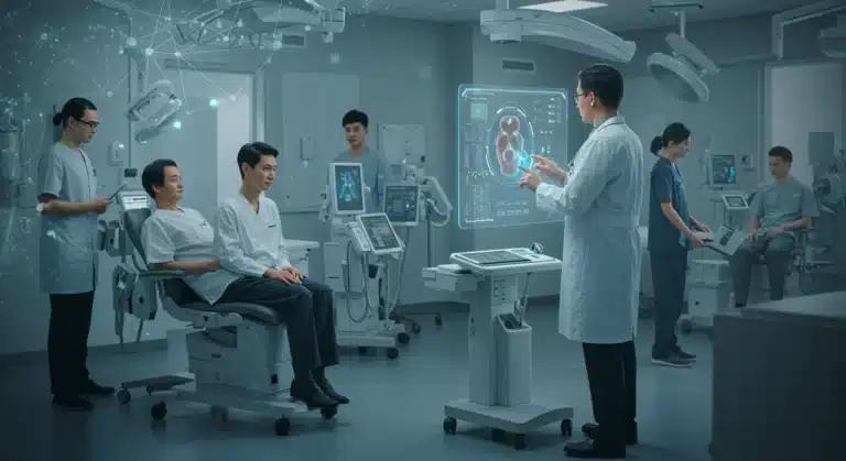 Futuristic medical technology enhancing patient care and benefits