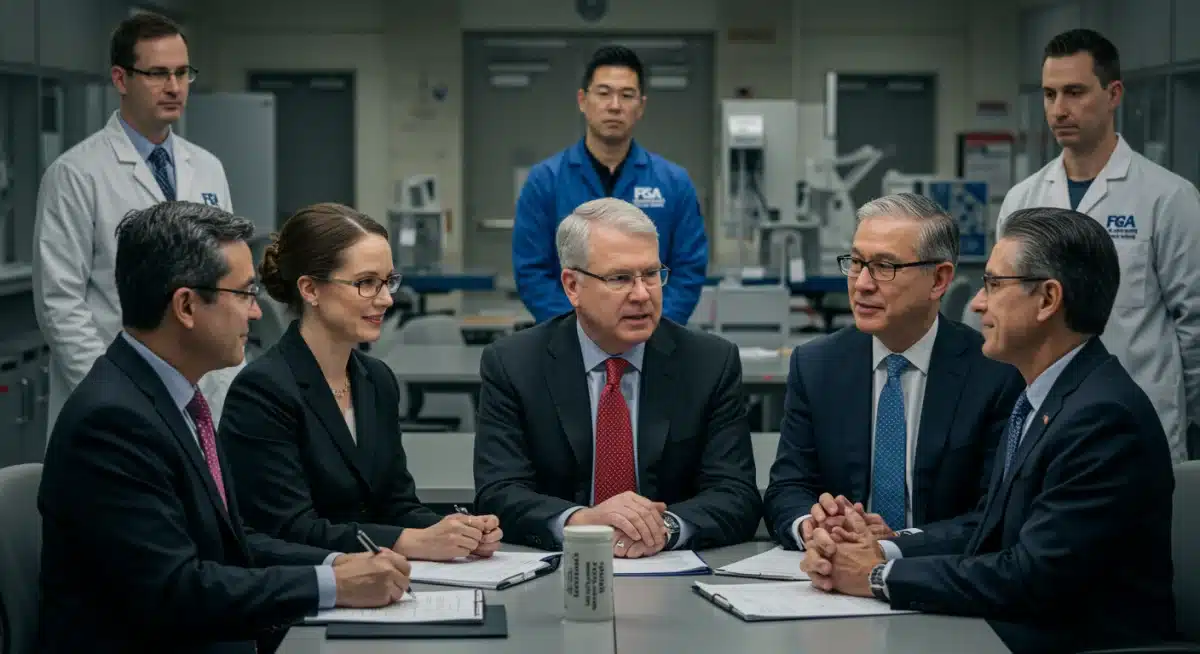 Stakeholders discussing new FDA medical device regulations in a meeting.