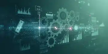 Illustration of gears and financial charts representing MedTech financial risk mitigation