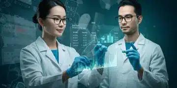 MedTech professional reviewing financial projections for retirement planning in 2026