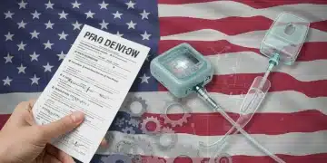 Regulatory documents and medical devices symbolizing upcoming changes in US medical device manufacturing laws.