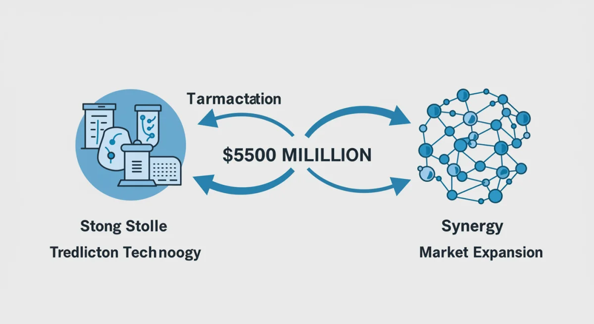 Graphical representation of financial synergy and innovation post-acquisition in healthcare.