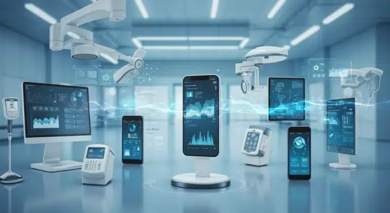 Merger of MedTech and digital health technologies, symbolizing a major acquisition.