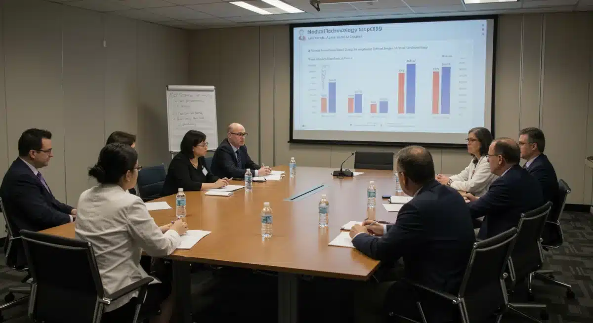 Professionals discussing medical technology R&D funding and policy