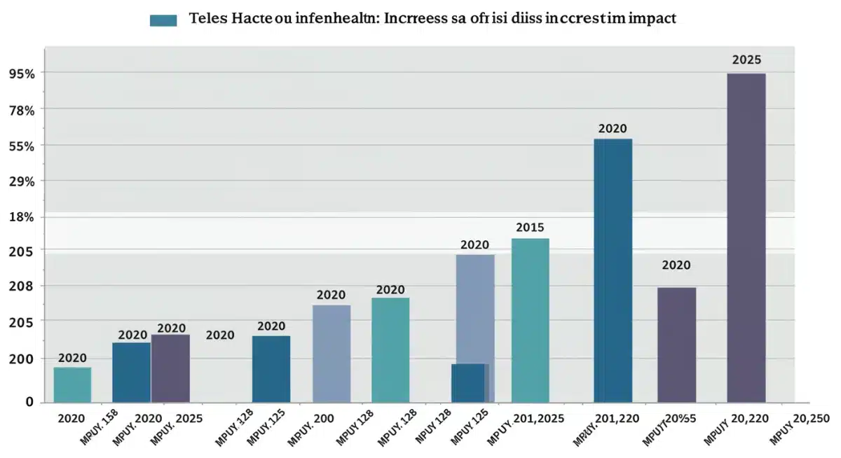 Infographic showing telehealth utilization growth by medical specialty