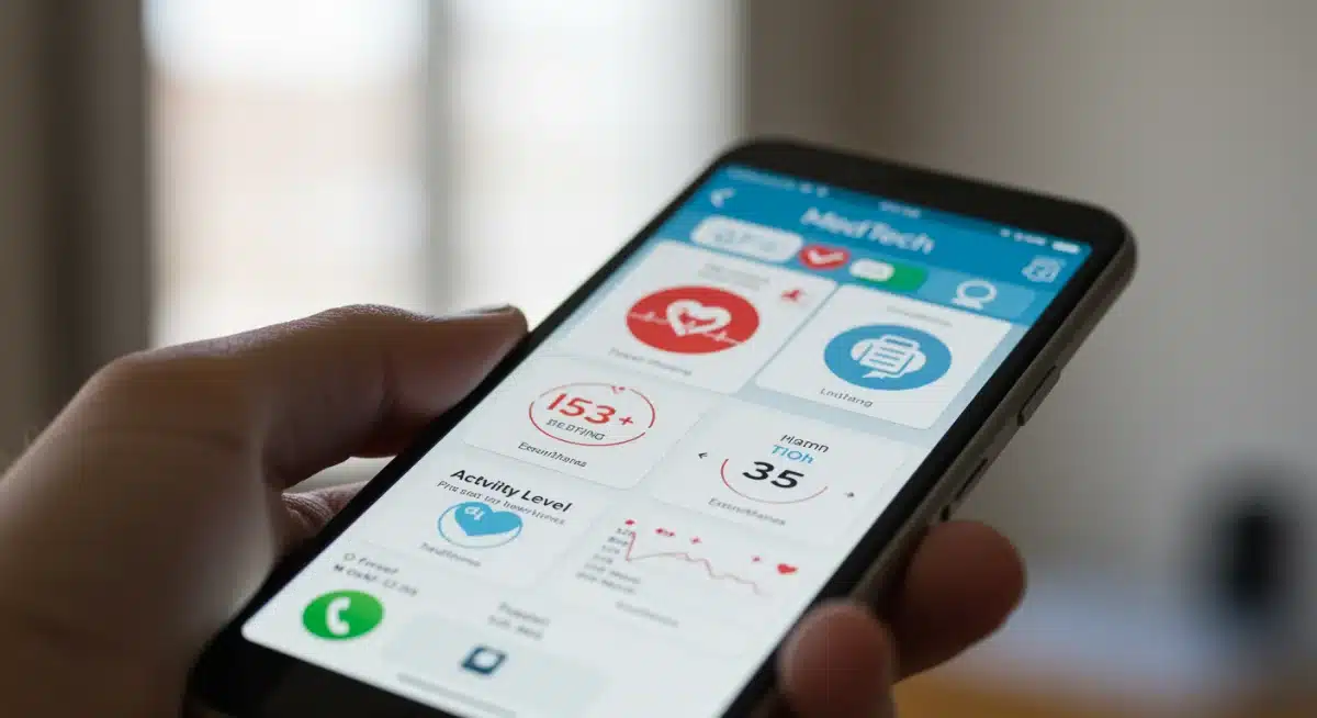 Smartphone displaying personalized MedTech health data application