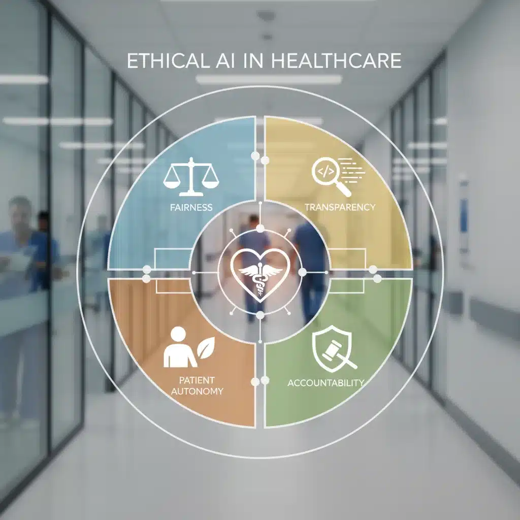 Visual representation of ethical AI principles in U.S. healthcare.