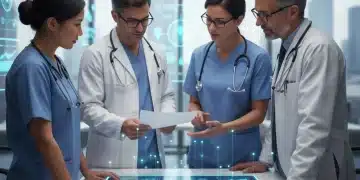 Healthcare professionals discussing recent medical device regulation updates in a modern hospital.