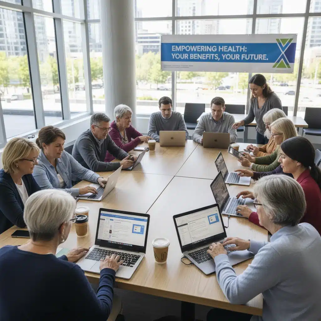 Diverse group reviewing digital health documents, symbolizing proactive engagement with 2026 MedTech changes.
