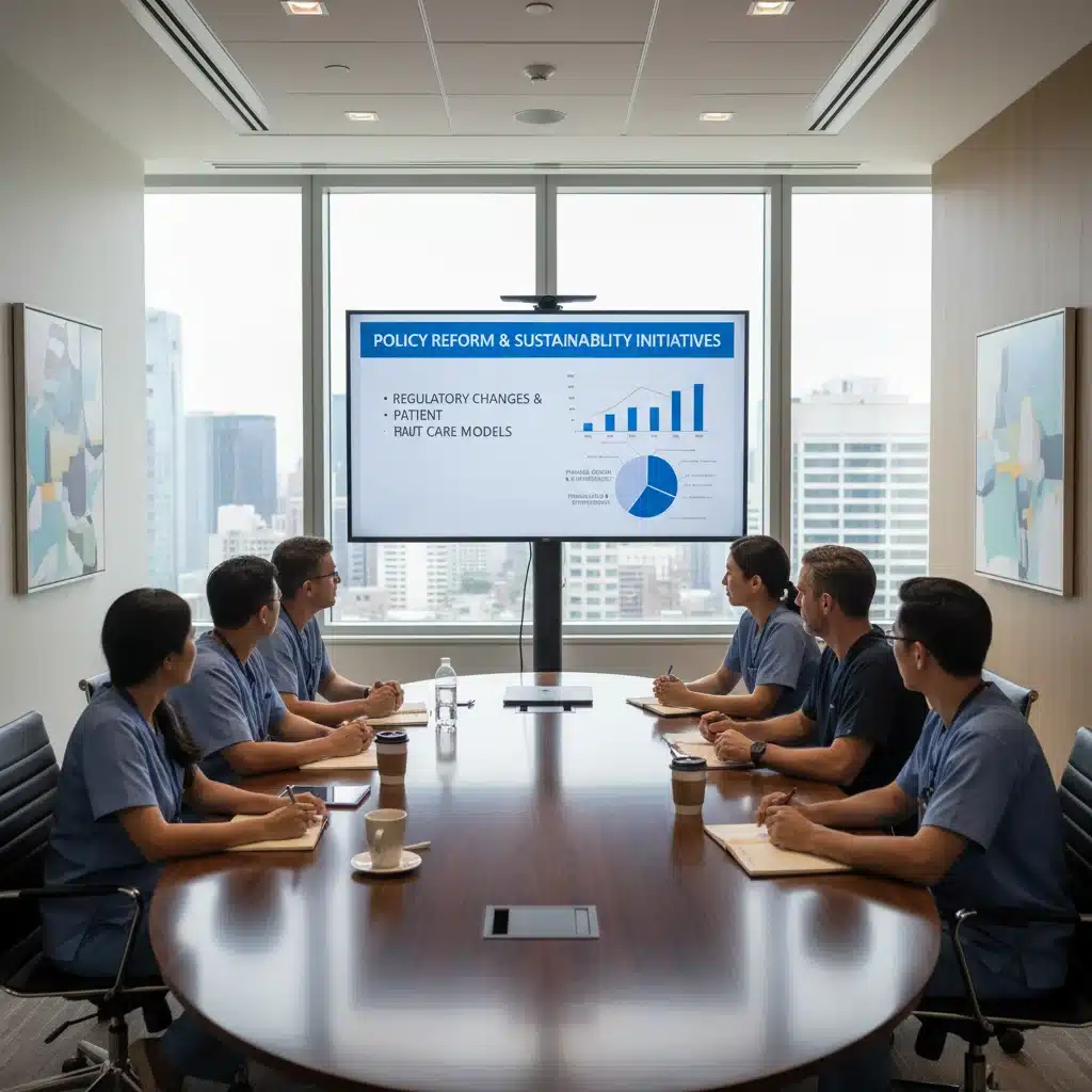 Healthcare professionals discussing 2026 MedTech policy changes in a meeting