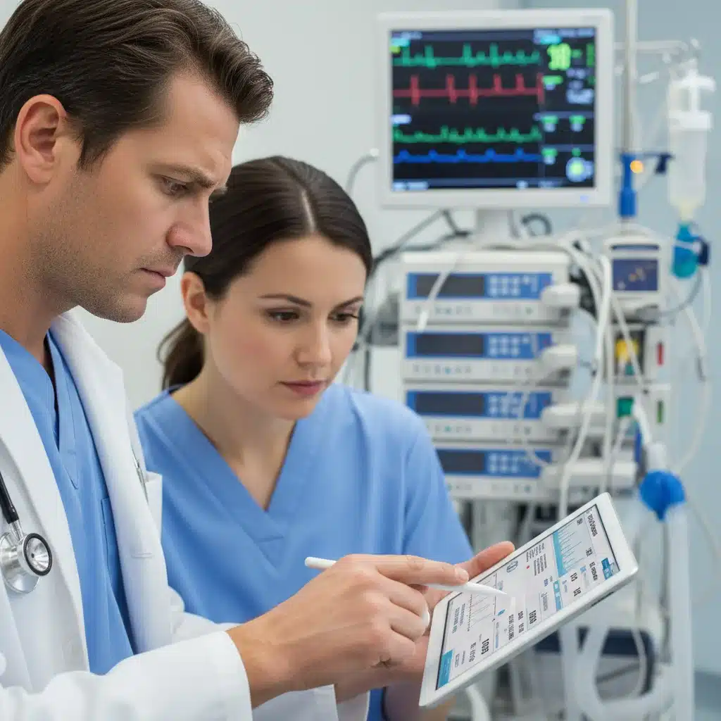 Medical professionals integrating technology into patient care workflows