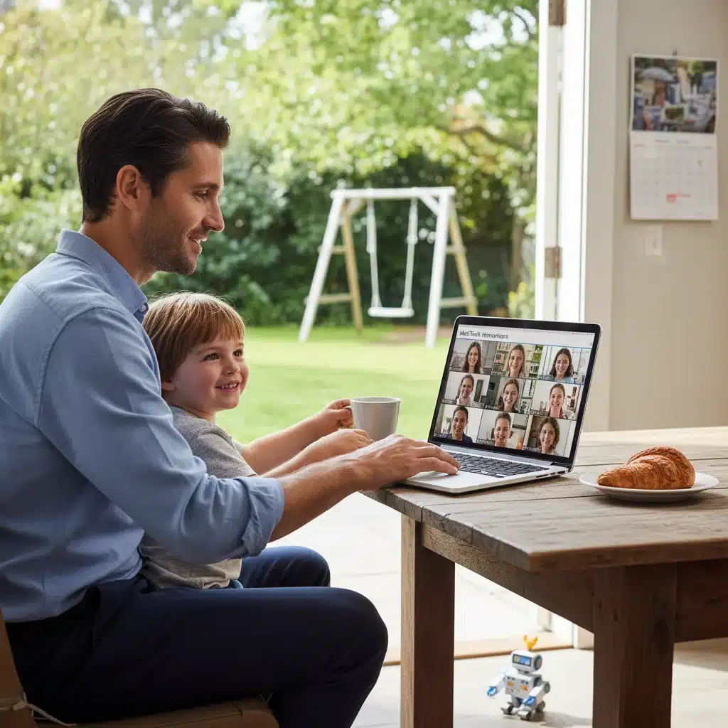 MedTech employee balancing work and family life, utilizing flexible PTO policies.