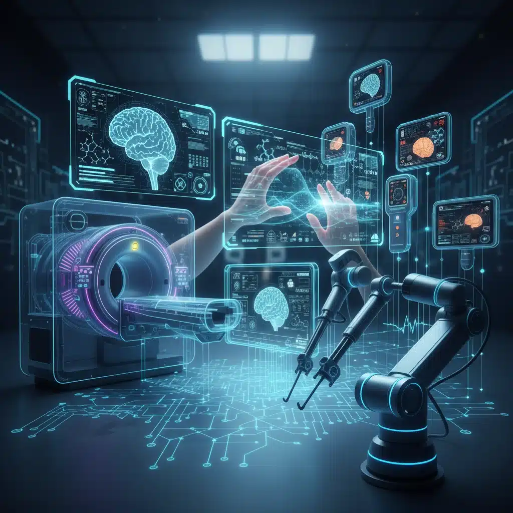 Advanced medical technology and devices representing innovation