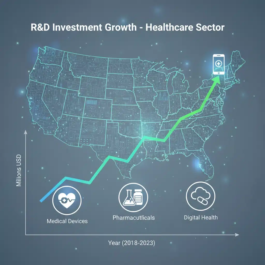 Rising MedTech R&D investment trends in the US healthcare sector.