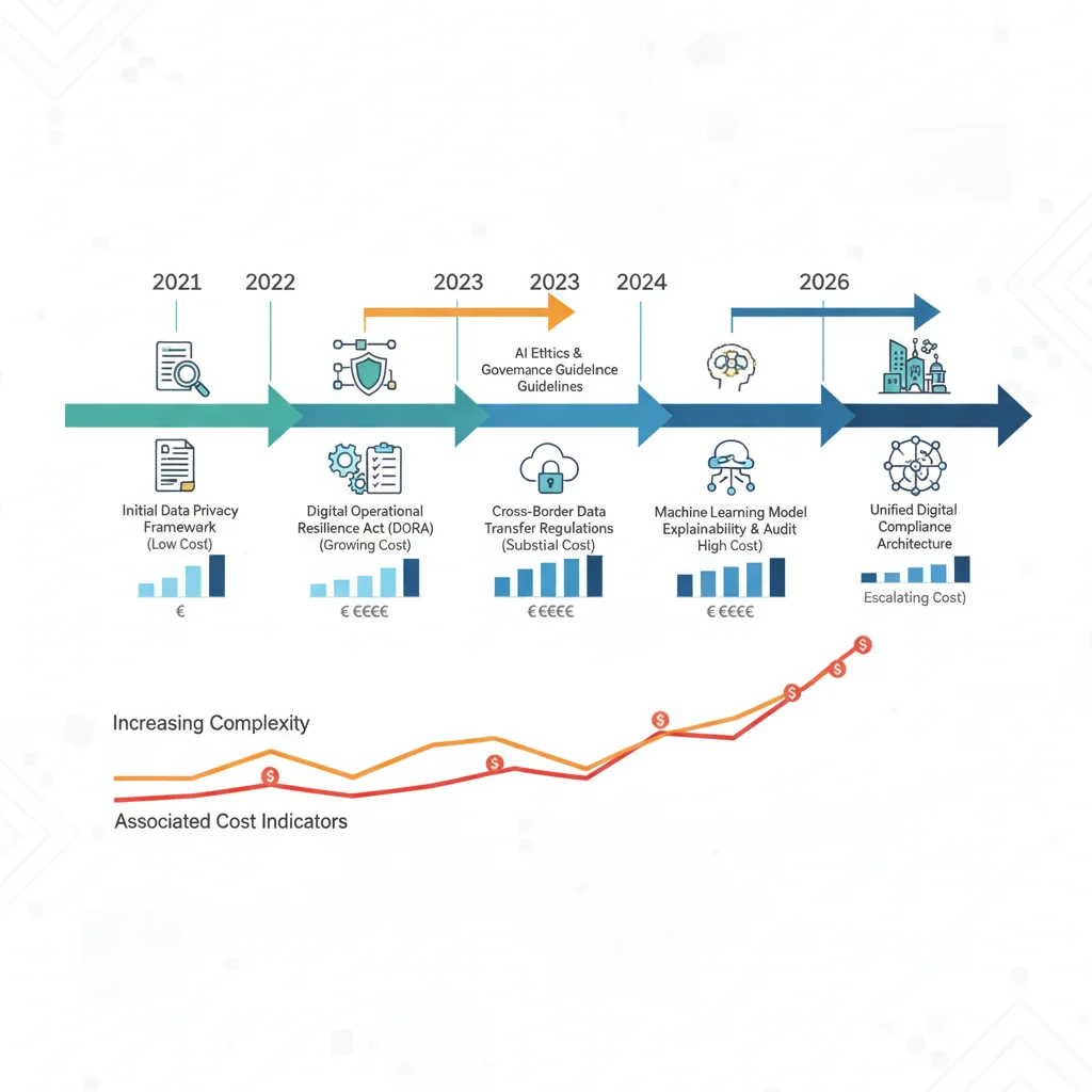 Regulatory timeline showing increasing complexity and cost implications for MedTech through 2026.