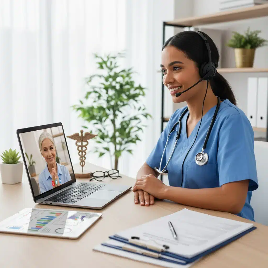 Healthcare provider conducting a remote patient consultation via telehealth